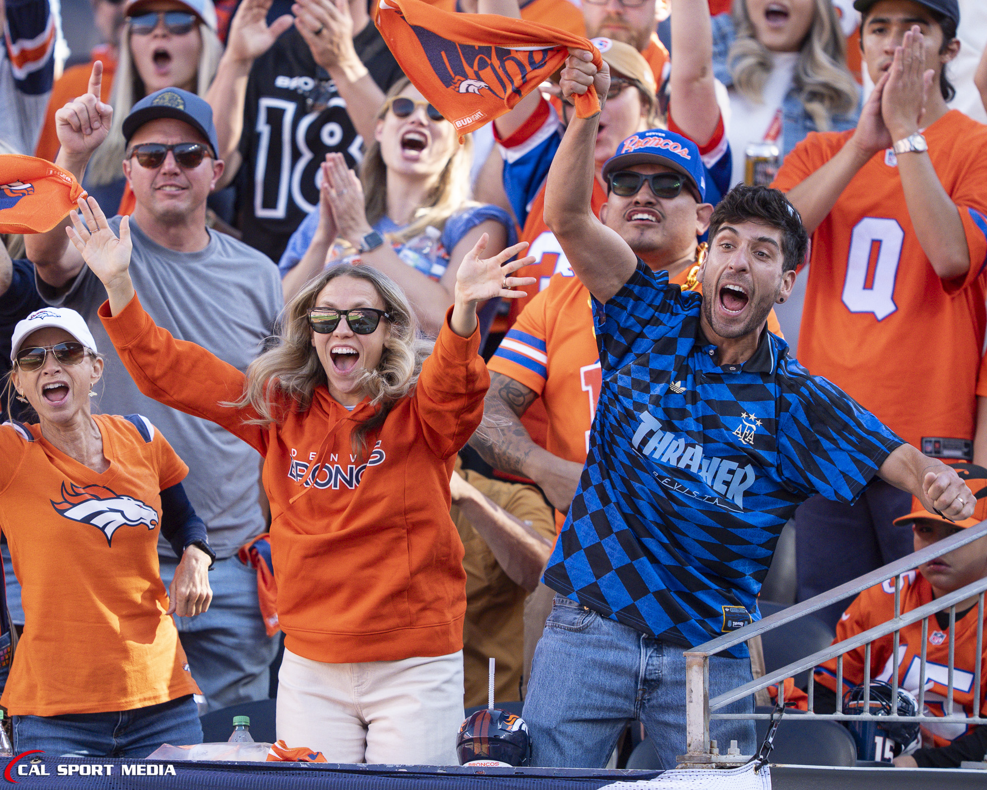 Sep 20, 2026; Denver fans celebrate a big defensive play during the game between the Denver Broncos and Jacksonville Jaguars in Denver, CO, USA; at Empower Field at Mile High. Mandatory Credit: Derek Regensburger-Cal Sport Media