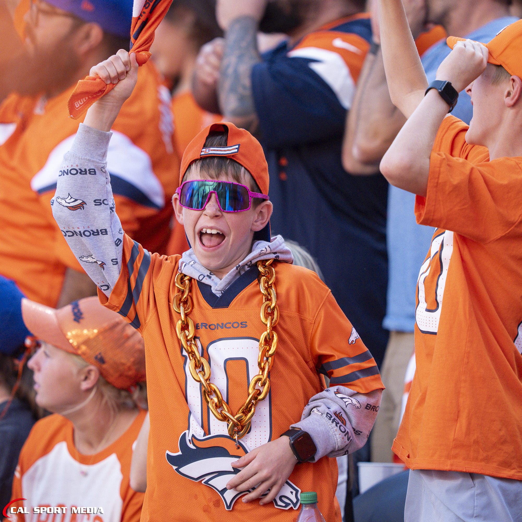 Sep 20, 2026; A Broncos fan cheers on his team during the game between the Denver Broncos and Jacksonville Jaguars in Denver, CO, USA; at Empower Field at Mile High. Mandatory Credit: Derek Regensburger-Cal Sport Media