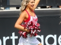 September 7, 2019: A Nebraska cheerleader tries to fire up the team against Colorado in the first half at Folsom Field in Boulder, CO. Derek Regensburger/CSM.