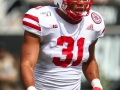 September 7, 2019: Nebraska Cornhuskers linebacker Collin Miller (31) celebrates a defensive stop against Colorado in the first half at Folsom Field in Boulder, CO. Derek Regensburger/CSM.