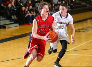 high school basketball drive to basket