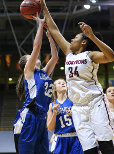 basketball girls blocked shot